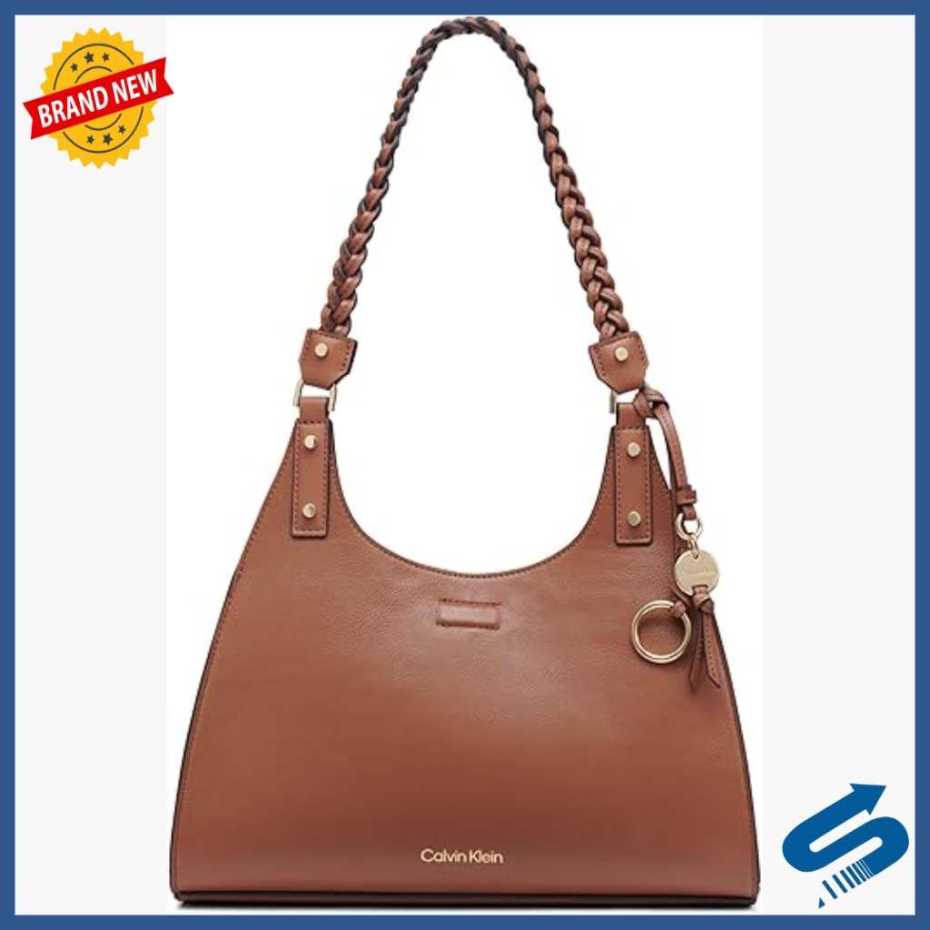 Vegan Leather Satchel With Triple Compartments, Hobo Style Handbag